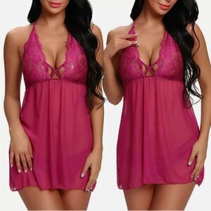Plus Size Babydoll Women Sleepwear Thong Dress